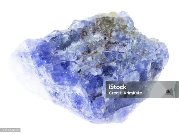 Raw Tanzanite Stone On White Stock Photo - Download Image Now - Tanzanite, Gemstone, Blue