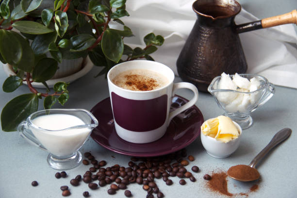 istock bulletproof coffee recipe keto. it works ketogenic diet. 1081094746