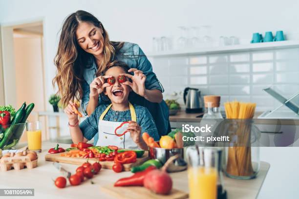 Happy Time In The Kitchen Stock Photo - Download Image Now - Kitchen, Child, Family