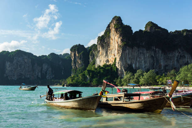 istock Long-Tail Boats in Railay Beach, Thailand. 1081107474
