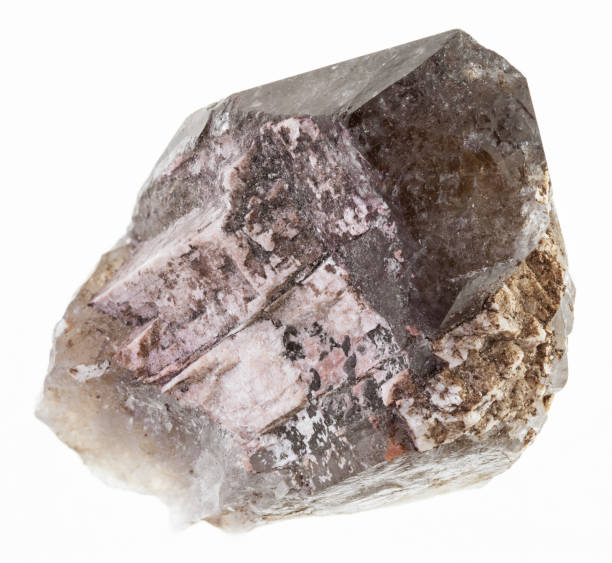 istock rough smoky quartz (morion) crystal on white 1081107794