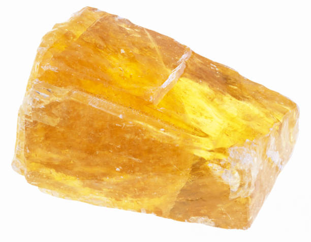 istock rough yellow calcite stone on white 1081107940