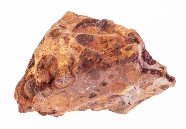 raw bauxite stone on white stock photo