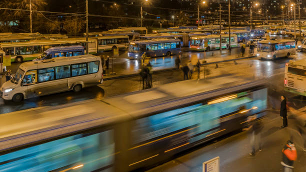 istock passengers waiting and boarding buses at the bus terminal, 1081117464