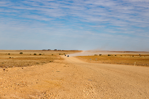 Road Construction near Okaukuejo in Etosha National Park, Namibia