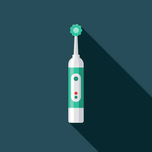 Vector illustration of Toothbrush Flat Design Appliance Icon