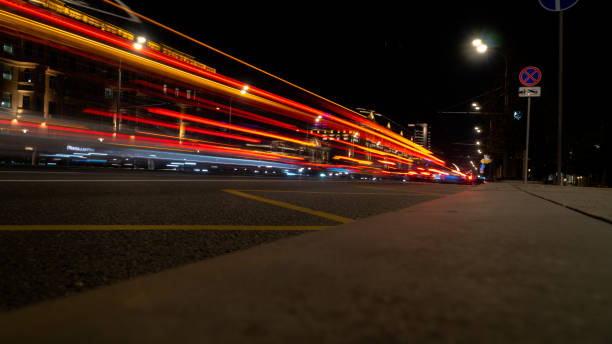 istock Night city, traffic, speed 1081125566