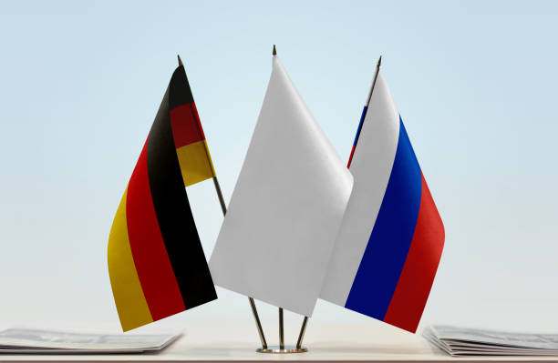 istock Flags of Germany and Russia 1081132578
