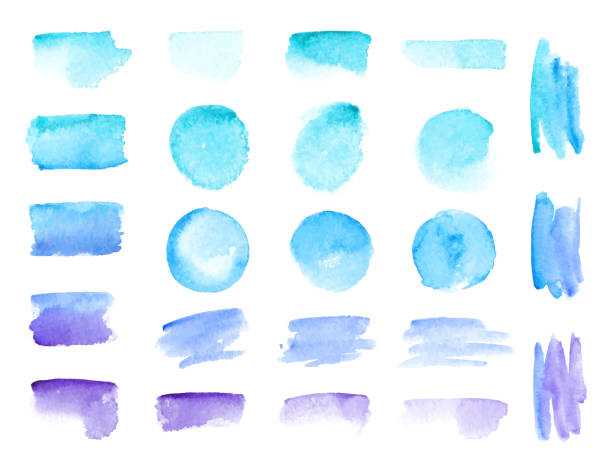 Colorful vector watercolor brush strokes. Rainbow colors watercolor paint stains vector banner backgrounds set Colorful vector watercolor brush strokes. Rainbow colors watercolor paint stains vector banner backgrounds set. blue ink splatter stock illustrations