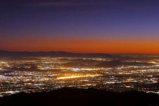 View of San Bernardino country from Skyforest during a twilight hour