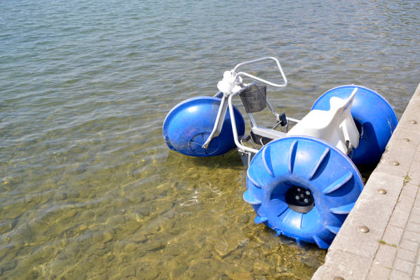 Water bike in the water near the dock