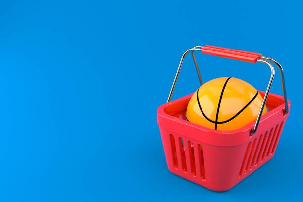 istock Basketball ball inside shopping basket 1081144570