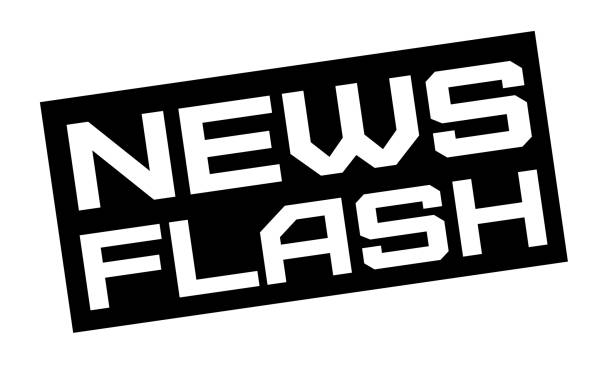 ilustrações de stock, clip art, desenhos animados e ícones de news flash typographic sign - announcement message flash