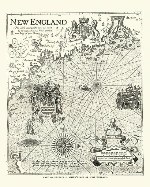 istock Captain John Smith's map of New England, 17th Century 1081146792
