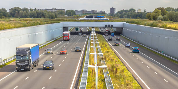 istock Commuting traffic on motorway in Randstad 1081152236