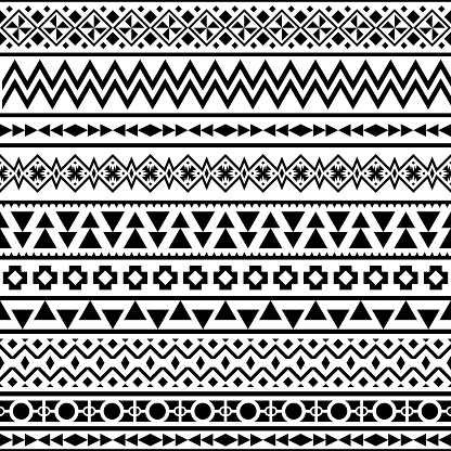 Stripe Ethnic Seamless Pattern Aztec Peruvian Mexican Design ...