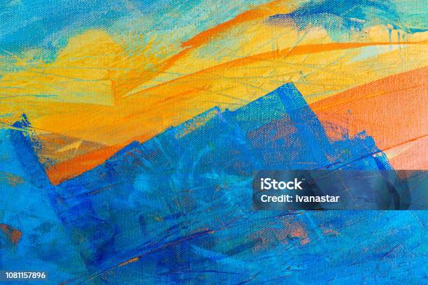Abstract Handpainted Art Background Stock Photo - Download Image Now - Abstract, Painting - Art Product, Painting - Activity