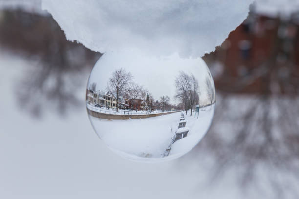 istock Crystal ball and Lac St Louis and lighthouse Lachine Quebec. 1081159594