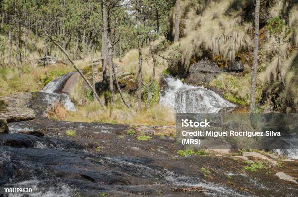 Waterfall With Rainbow In Iztapopo National Park Stock Photo - Download Image Now - Beauty, Beauty In Nature, Cataract