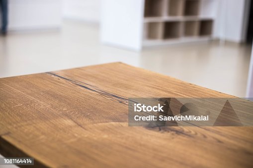 istock Table tops of solid oak and ash. Making furniture. 1081164414