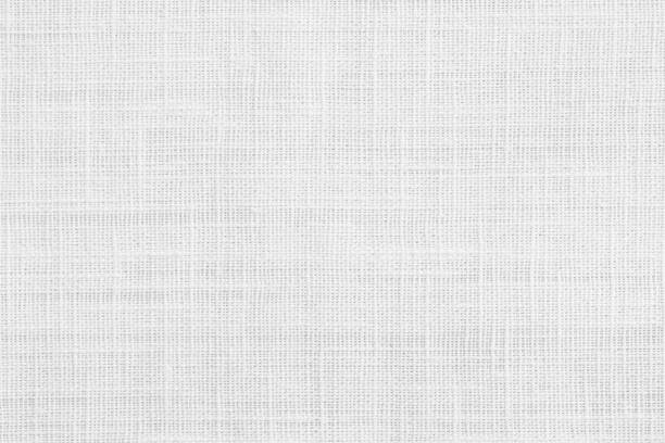 白い薄い灰色の背景のキャンバス袋不織布布テクスチャ パターン白いジュート hessian 荒布 - gauze bandage textured white ストックフォトと画像