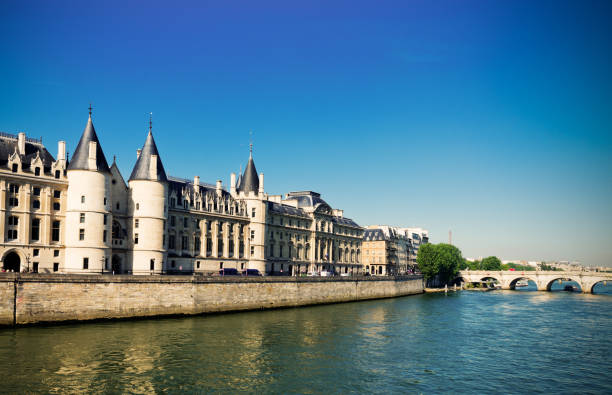 istock Castle Conciergerie and bridge, Paris, France 1081179390