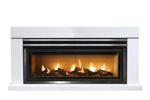istock Gas Fireplace isolated on white background 1081198152