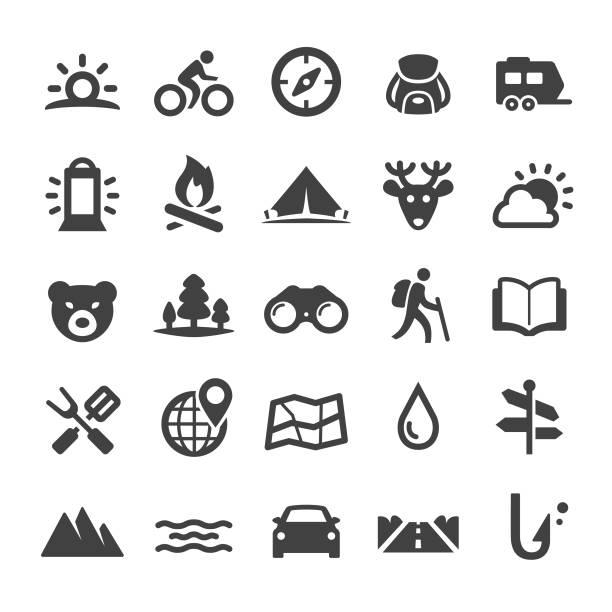 Travel and Camping Icons - Smart Series Travel, Camping, hiking icons stock illustrations