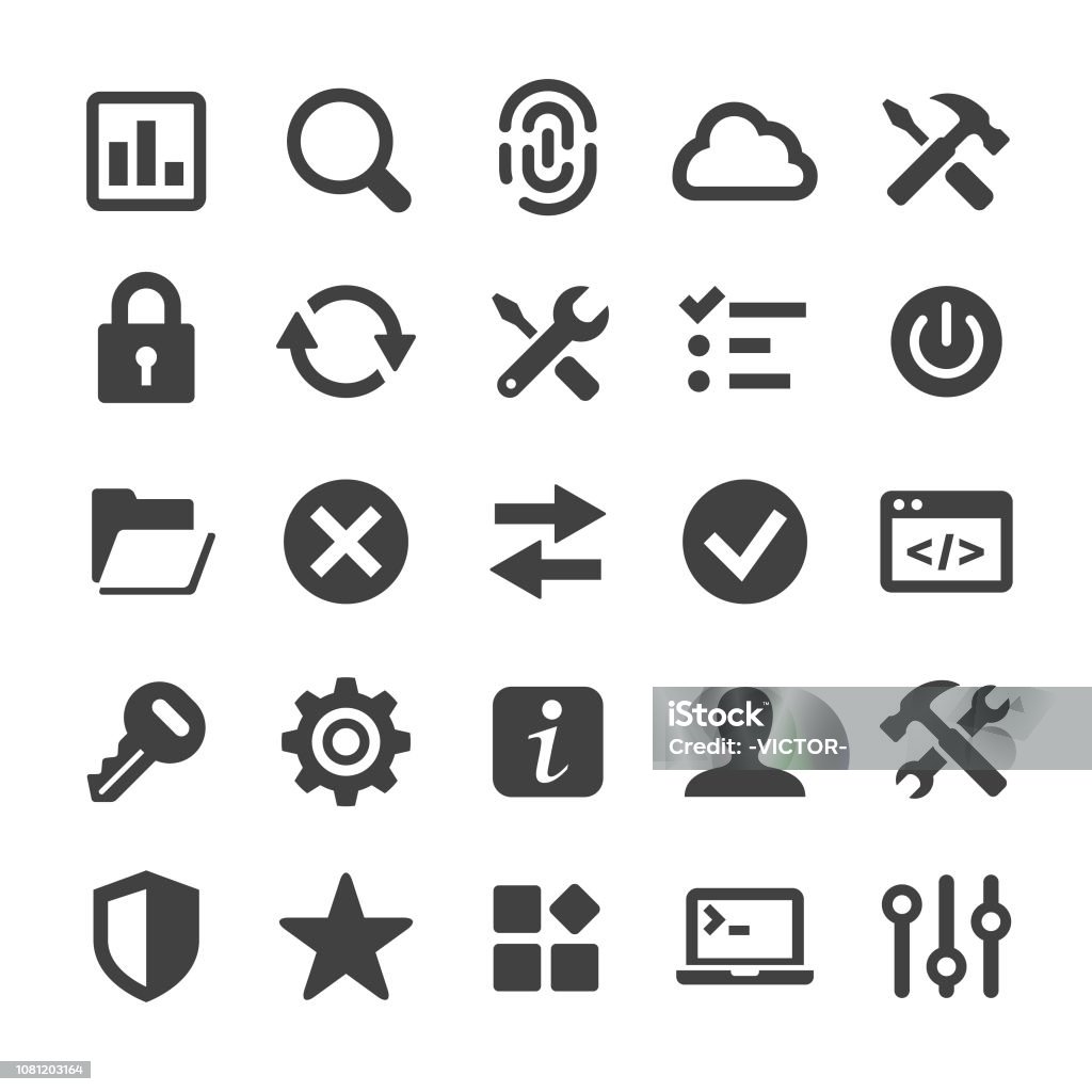 Tool and Setting Icons - Smart Series Tool, Setting, Control stock vector