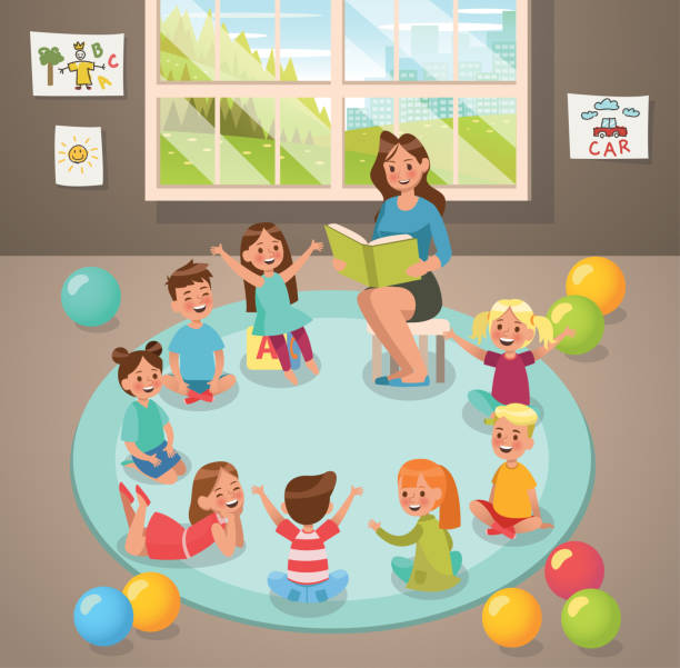 125 Preschool Circle Time Illustrations & Clip Art - iStock | Preschool  classroom, Preschool reading, Teacher