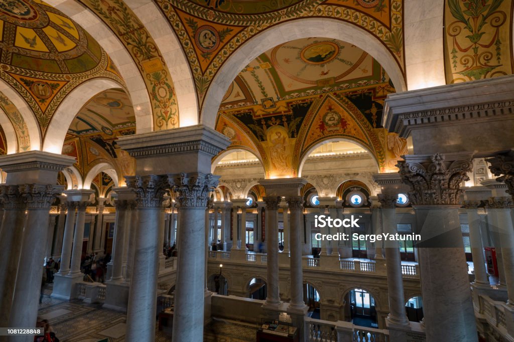 Library of Congress Burgsaal. Washington, DC - Lizenzfrei US-Senat Stock-Foto