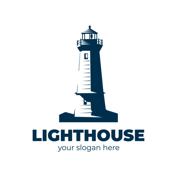 leuchtturm-logo - lighthouse stock-grafiken, -clipart, -cartoons und -symbole