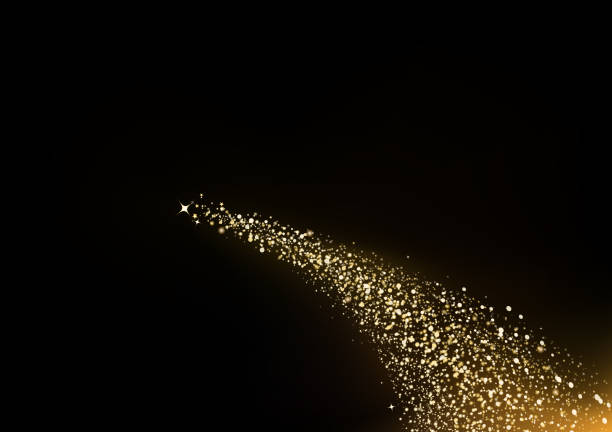 istock Gold Stars, Spots and dust scatter sparkle motion on black space decorative splashing celebration abstract background vector illustration 1081235880