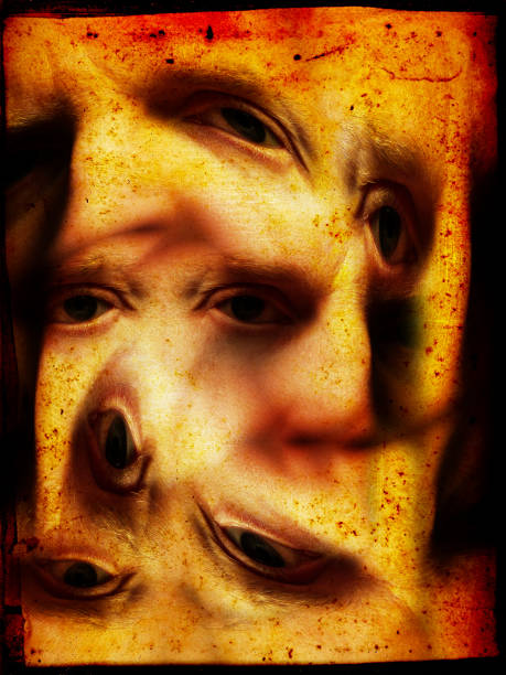 istock Variety of Eyes Twisted on Distressed Background 108124919