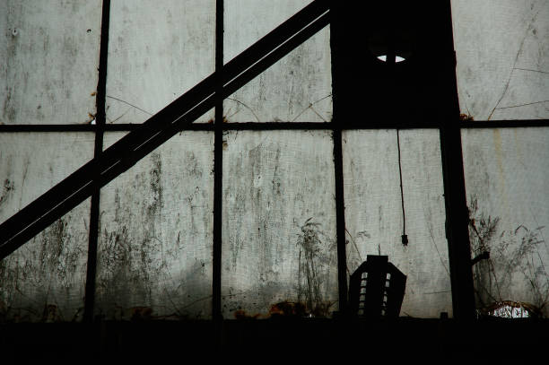 broken windows 2 stock photo