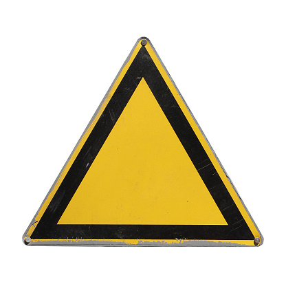 Warning danger.  Sign isolated on white background