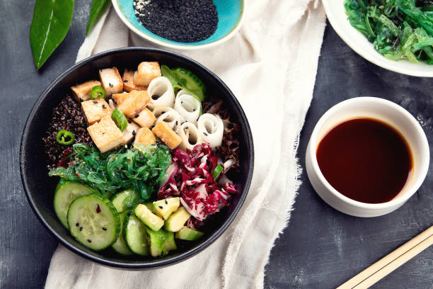 istock Vegan bowl with guinoa, vegetables and tofu 1081252822