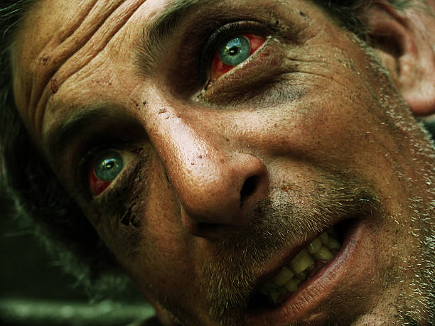 istock Old Homeless Man with Blood Shot Eyes 108125371