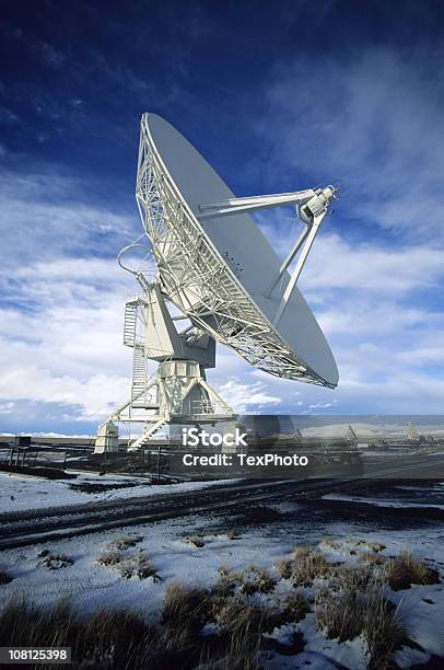 Array Sattelite Dish Stock Photo - Download Image Now - Radio Telescope, Snow, Large