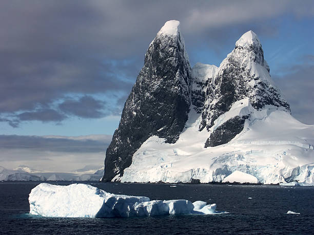 Mountain and Icebergs in Lemaire Channel, Antarctica