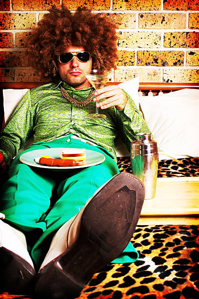 istock Hippie Man Drinking Martini and Eating Breakfast 108125608