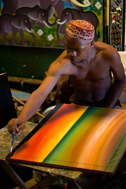 istock African Man Painting 108125624