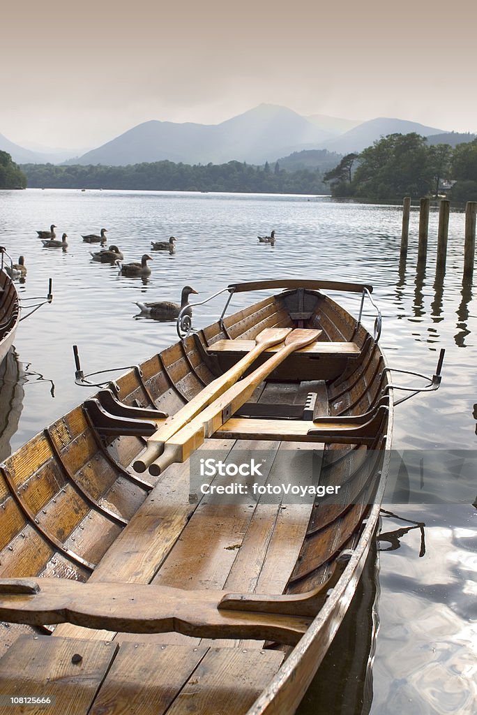 Row bateau sur le lac - Photo de Antiquités libre de droits