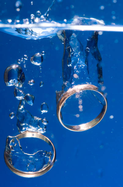 Gold wedding rings for newlyweds. Precious wedding rings for a couple for a wedding