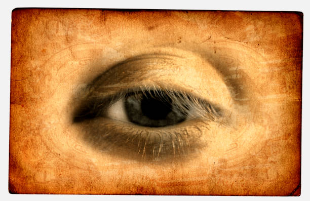 istock Portrait of Eye Printed on Textured Card 108126047