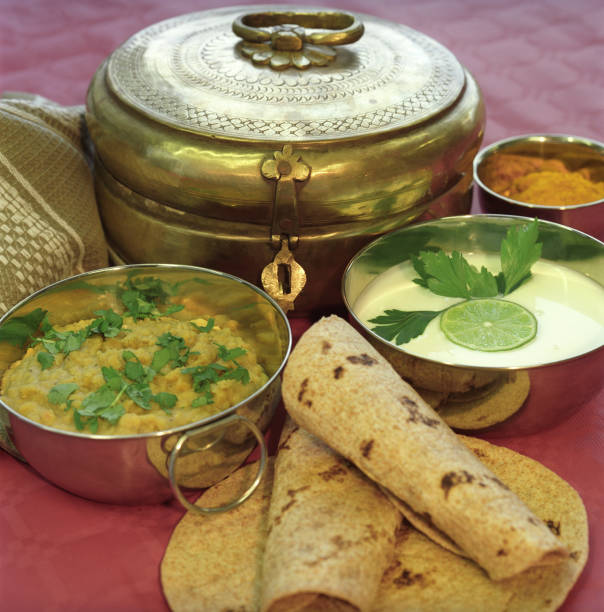 istock Ethnic Indian and Arabic Cuisine Arranged on Table 108126294