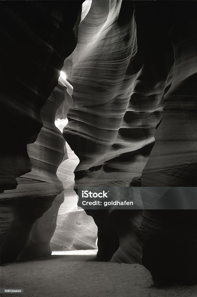 Antelope Canyon-Wänden, schwarz und weiß - Lizenzfrei Schwarzweiß-Bild Stock-Foto