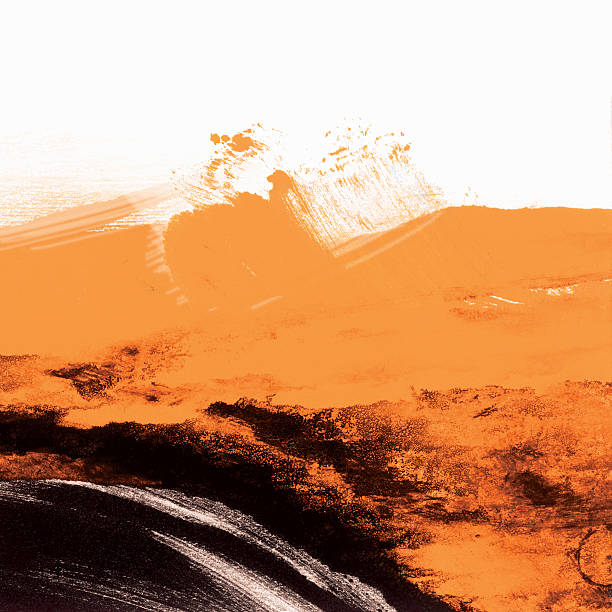 arancio e nero grunge sfondo - immagine dipinta illustrazioni foto e immagini stock