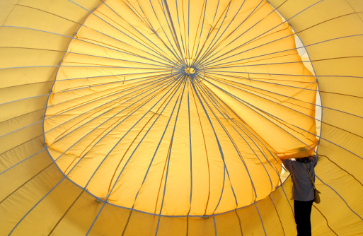 Orange open umbrella
