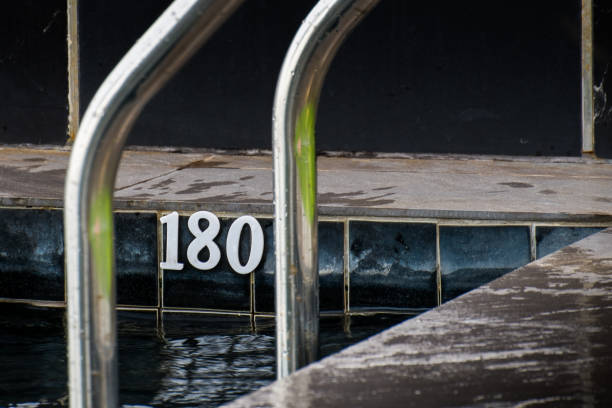 istock The old black pool has a depth of 180 centimeters. 1081272082